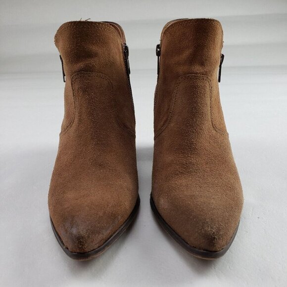 Freebird Rock Suede Ankle Boot Womens 9 Brown Side Zip Heeled Pointed Toe Bootie - Picture 5 of 13